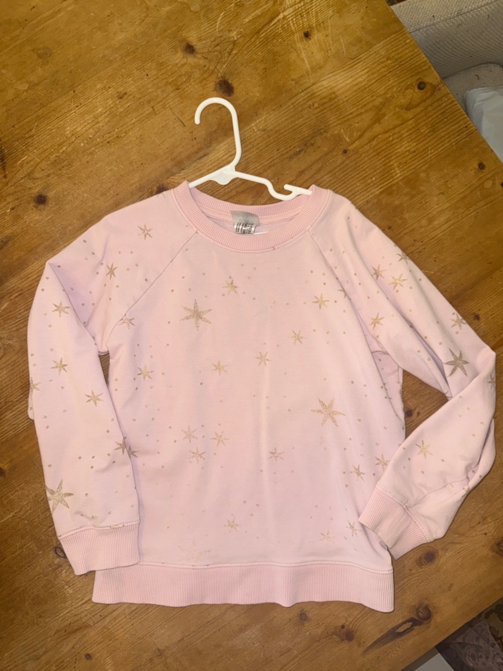 Hanna Andersson Light Pink Sweatshirt with Gold Star Print